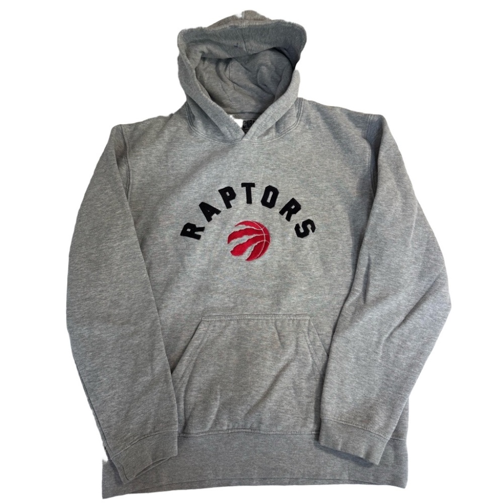 NBA Toronto Raptors Basketball Hoodie Youth Boy XL Gray Red Black
